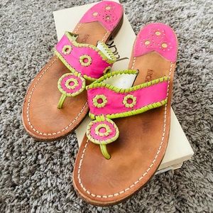 Jack Rogers Navajo sandals Fuchsia/Lime size 9M